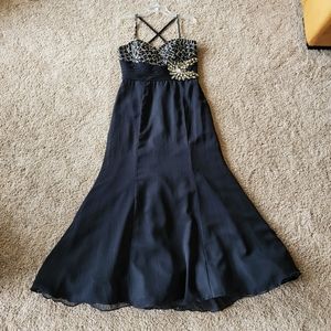 Black formal gown - wedding prom grad graduation special event dreas